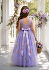 Seraphina Lavender Sleeveless Floral Flower Girl Dress - 