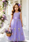 Seraphina Lavender Sleeveless Floral Flower Girl Dress - 