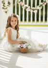 Seraphina White Sleeveless Flower Girl Dress - 