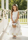 Seraphina White Sleeveless Flower Girl Dress - 