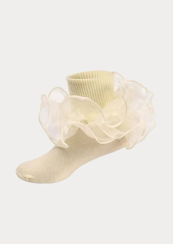 Sheer Ruffle Ankle Socks (6 Colors) - 