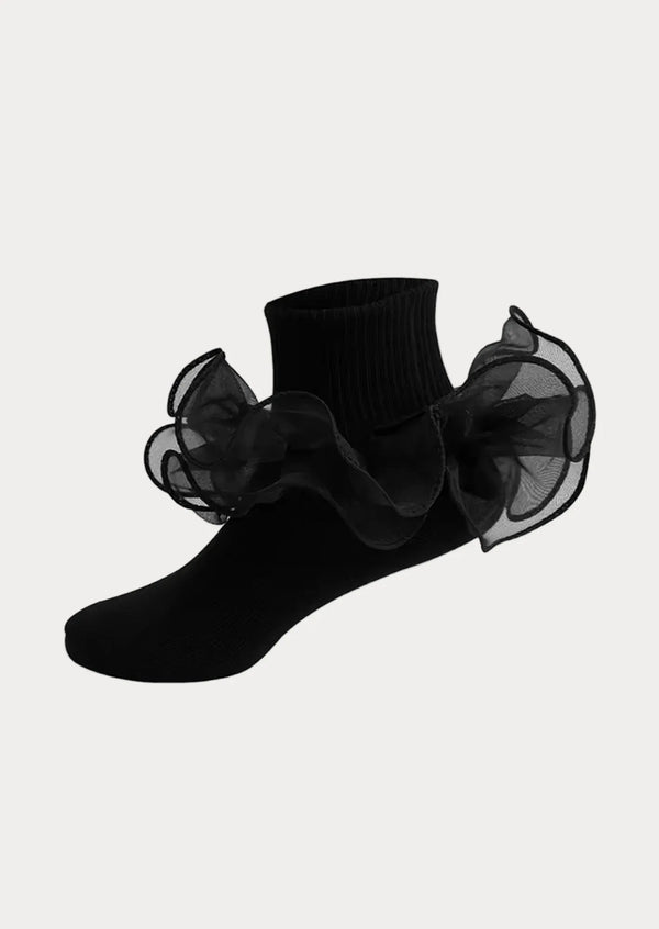 Sheer Ruffle Ankle Socks (6 Colors) - 