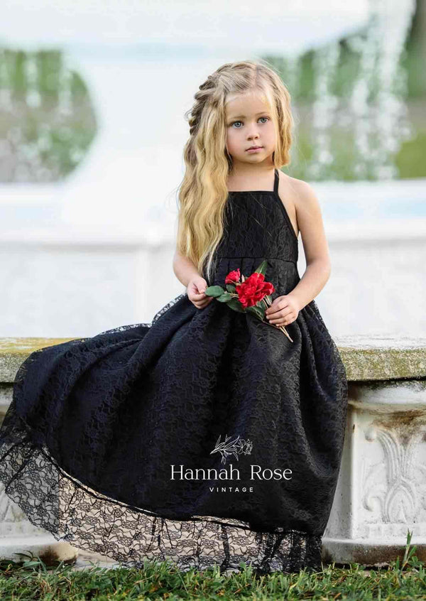 Sia Black or White Lace Maxi Dress for Weddings - 