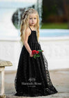 Sia Black or White Lace Maxi Dress for Weddings - 