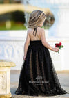 Sia Black or White Lace Maxi Dress for Weddings - 