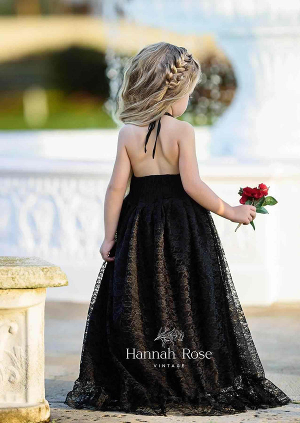 Sia Black or White Lace Maxi Dress for Weddings - 
