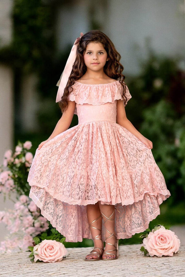 Sierra High Low Dress in Dusty Pink - 