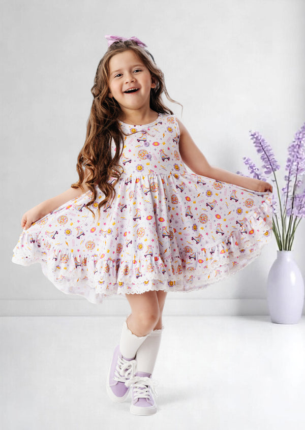 Retro Skater Girls Twirl Dress