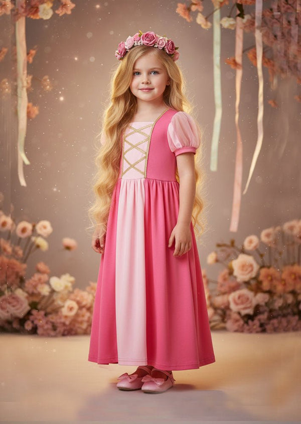 Sleeping Beauty, Aurora Inspired Princess Costume Dress in Pink - 