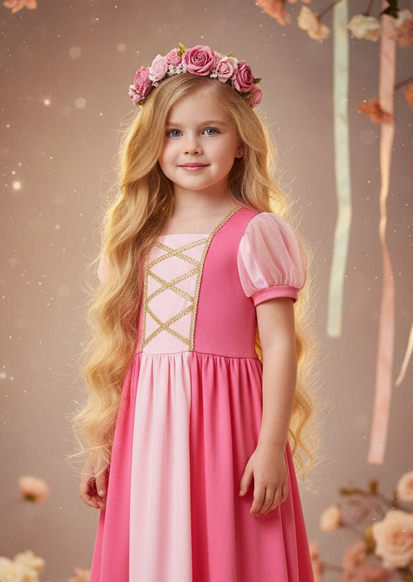 Sleeping Beauty, Aurora Inspired Princess Costume Dress in Pink - 