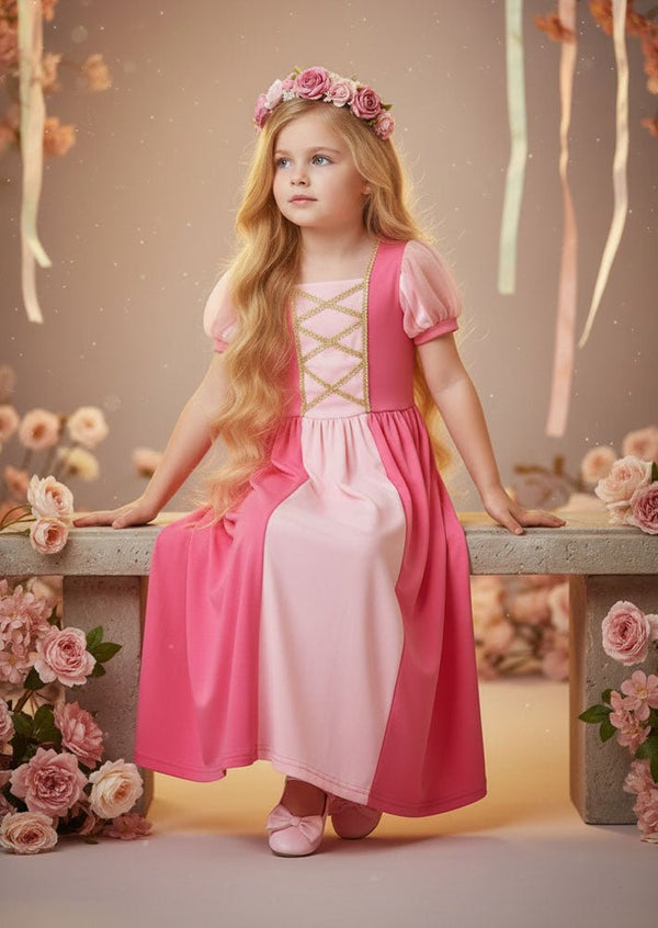 Sleeping Beauty, Aurora Inspired Princess Costume Dress in Pink - 
