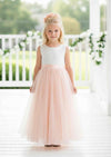 Blush tulle and lace flower girl  dresses