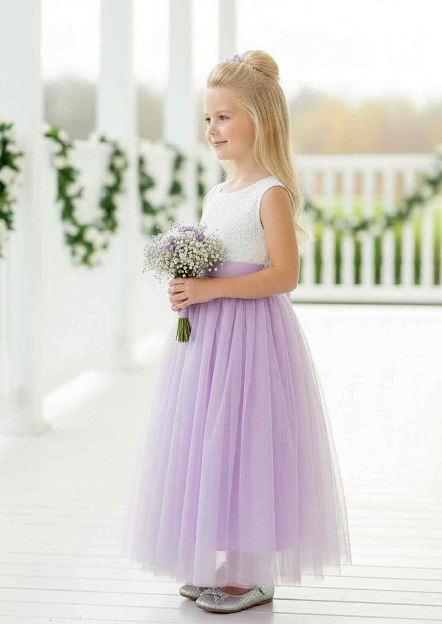 lavender flower girl dress