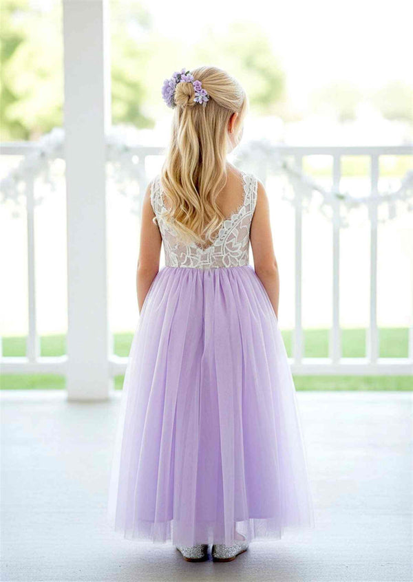 Celine Flower Girl Dress - Lavender Sleeveless