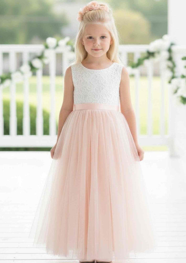blush flower girl dress