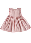 girls pink linen dress