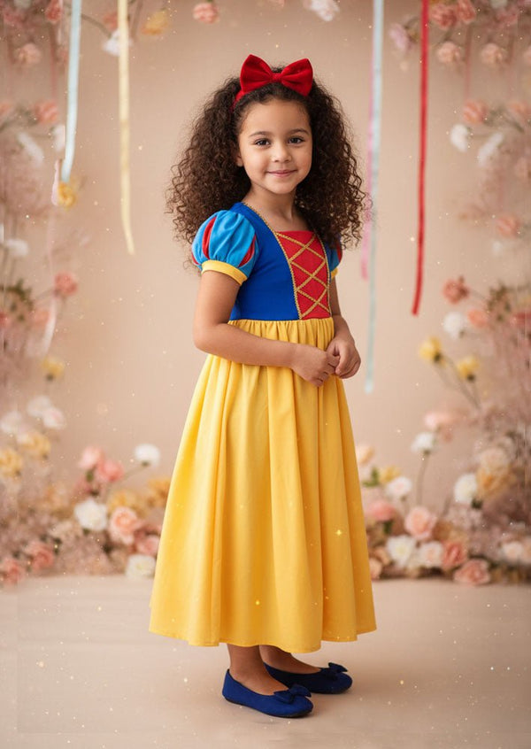 Snow White Inspired Princess Costume Dress - 