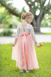 vintage pink flower girl dress