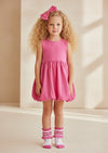 Strawberry Bubble‑Ruffle Socks in Pink/White - 