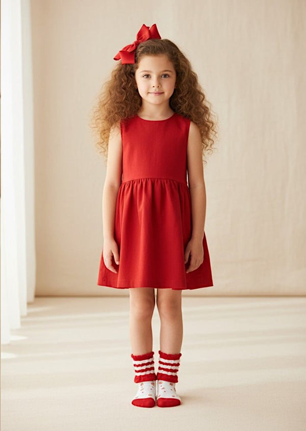 Strawberry Bubble‑Ruffle Socks in Red/White - 