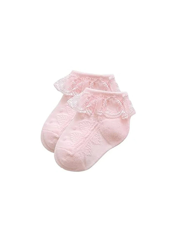 Sugar Fairy Pink Lace Dress Socks - 