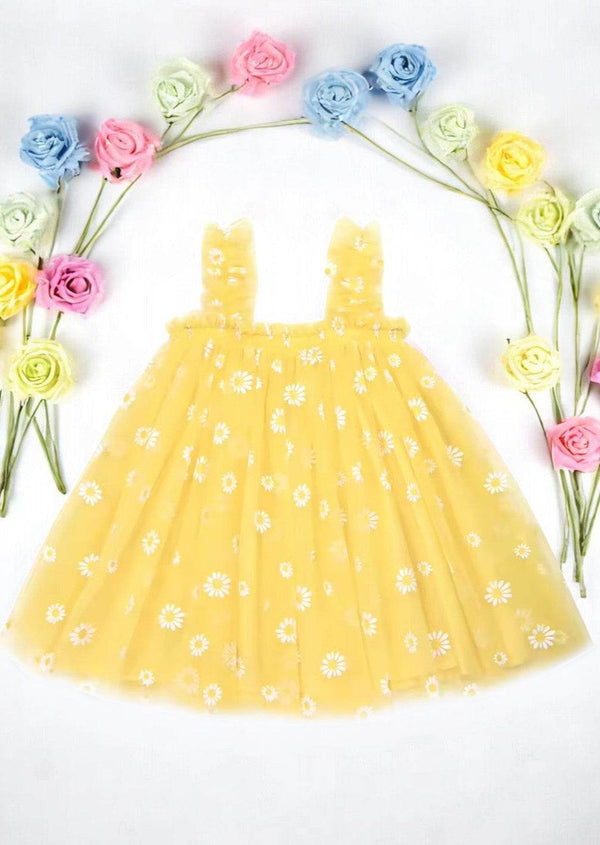 Sunshine Kisses Yellow Baby Girl Birthday Tutu Dress - 