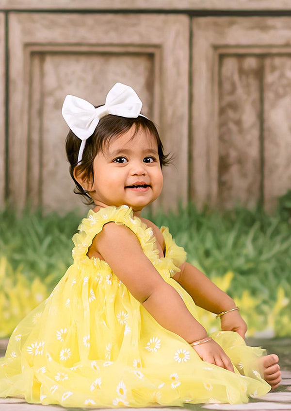 Sunshine Kisses Yellow Baby Girl Birthday Tutu Dress - 
