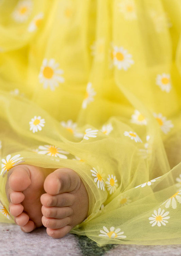 Sunshine Kisses Yellow Baby Girl Birthday Tutu Dress - 