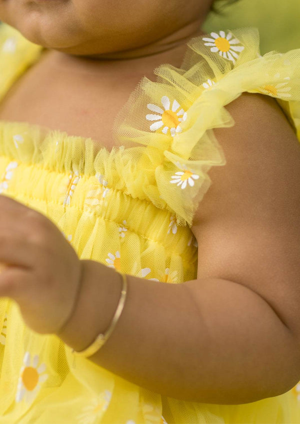 Sunshine Kisses Yellow Baby Girl Birthday Tutu Dress - 