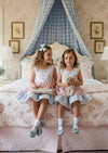 Sweet Peony Twirl Dress Pink and Blue - 
