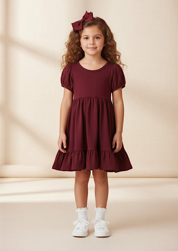 The Classic Twirl Dress in Burgundy - 