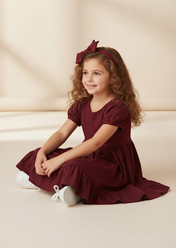 The Classic Twirl Dress in Burgundy - 