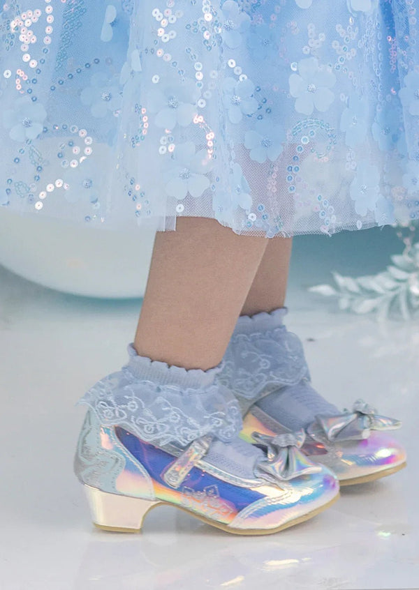 The Glass Petal Blue Lace Dress Socks - 