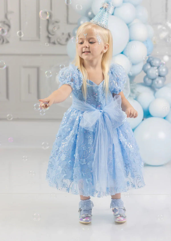 The Glass Petal Blue Lace Dress Socks - 