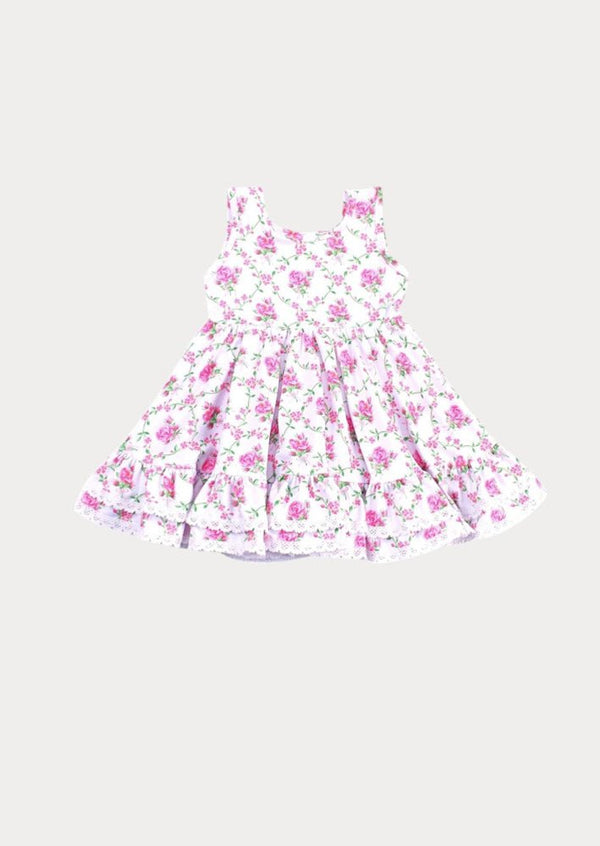 Trellis Rose Twirl Dress Pink - 
