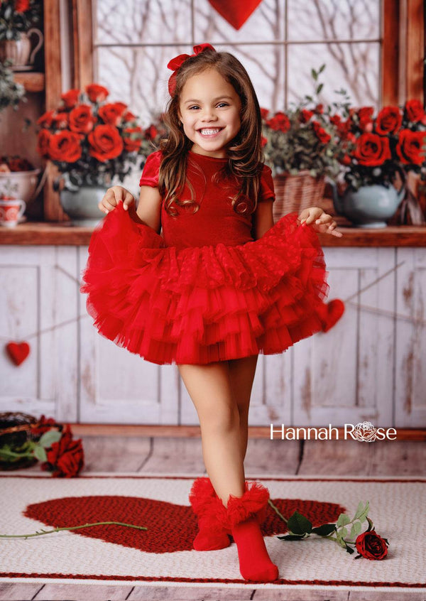 Velvet Dotted Heats Tutu Dress - 