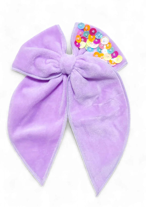 Velvet Sequin Fable Bows || Several Colors - 