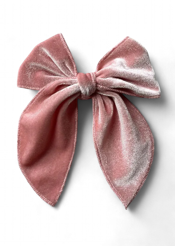 Pink Velvet Hair Bow