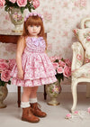 Vintage Florals Ruffled Dress - 