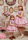 Vintage Florals Ruffled Dress - 