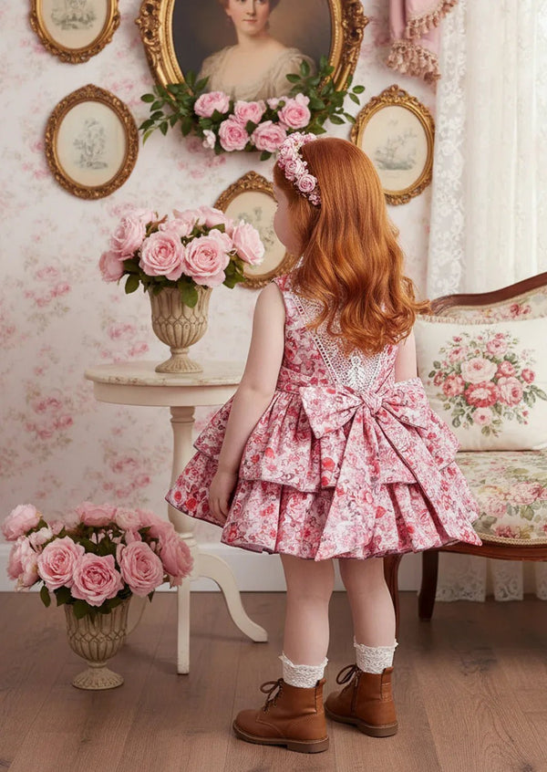 Vintage Florals Ruffled Dress - 