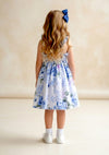 Violet Blue Floral Cotton Dress - 