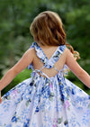 Violet Blue Floral Cotton Dress - 