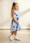 Violet Blue Floral Cotton Dress - 
