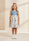 Whimsical Print Cotton Dress in White - 
