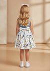 Whimsical Print Cotton Dress in White - 