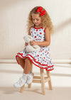 White Candy Hearts Twirl Dress - 