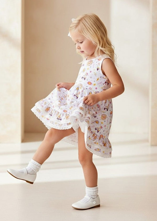 White Whimsy Storybook Twirl Dress - 