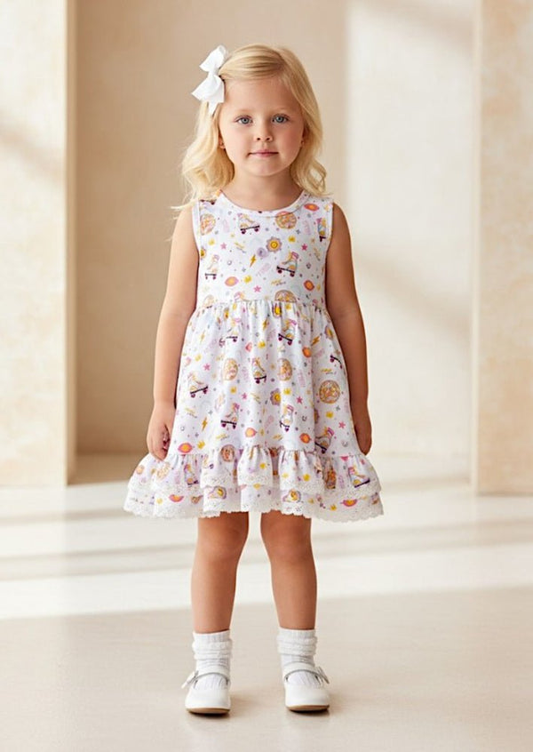 White Whimsy Storybook Twirl Dress - 