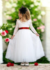 Long sleeve tulle flower girl dresses for toddlers